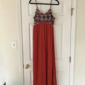 NWOT Embroidered Empire Waist Maxi Dress